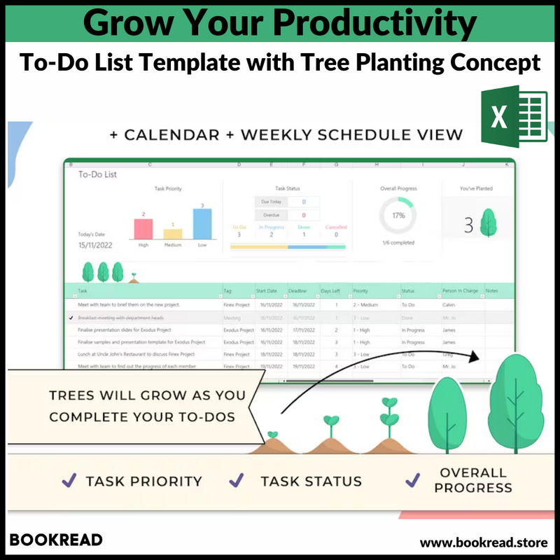 Grow Your Productivity: To-Do List Template with Tree Planting Concept