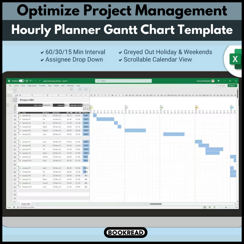 Optimize Project Management: Hourly Planner Gantt Chart Template