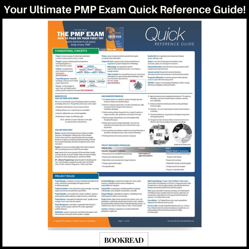 PMP Exam: Quick Reference Guide, Sixth Edition Plus Agile (Test Prep series) 6th Edition