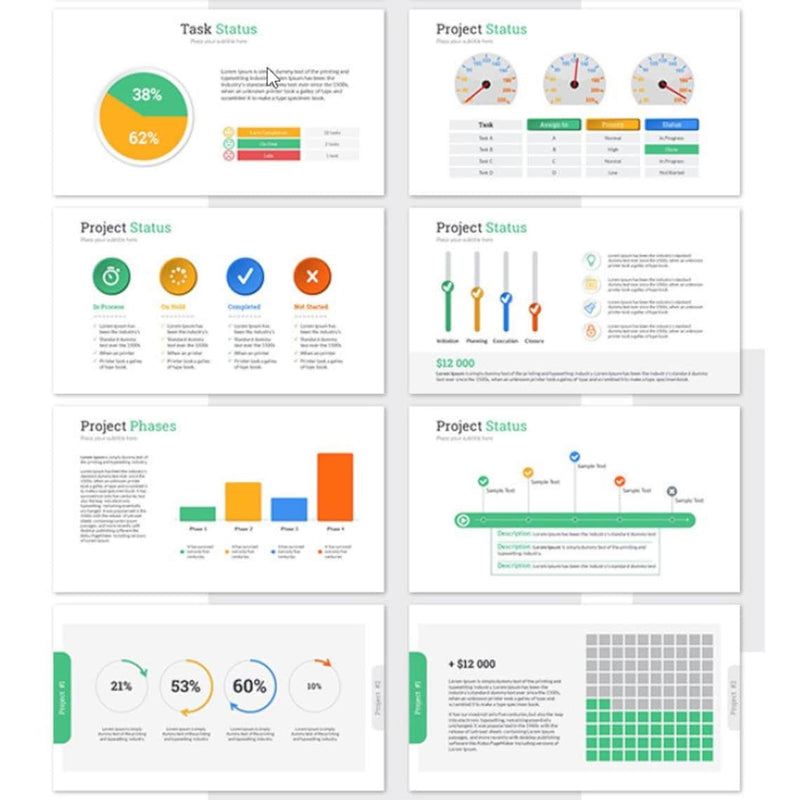 300+ Project Status PowerPoint Presentation Template Editable