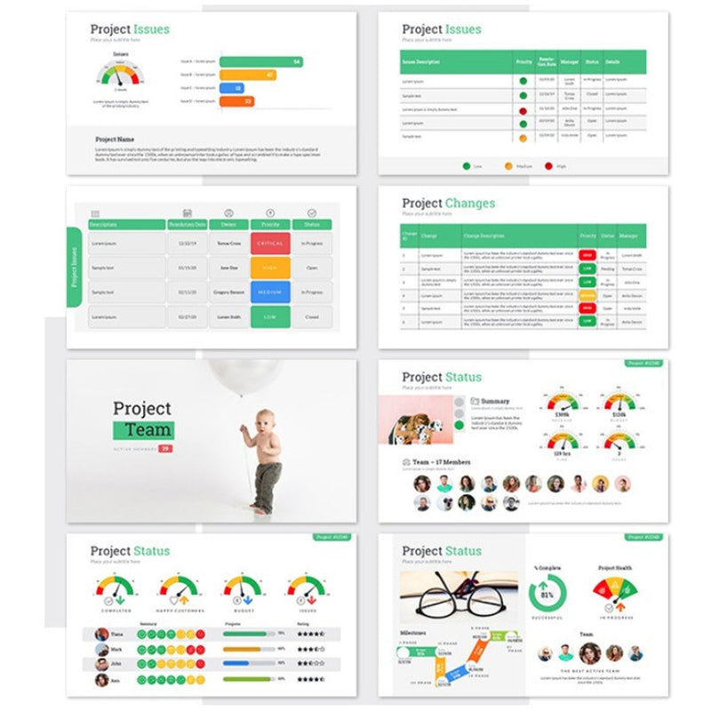 300+ Project Status PowerPoint Presentation Template Editable