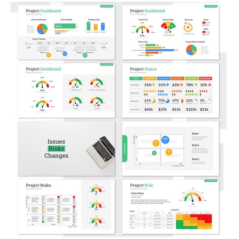 300+ Project Status PowerPoint Presentation Template Editable