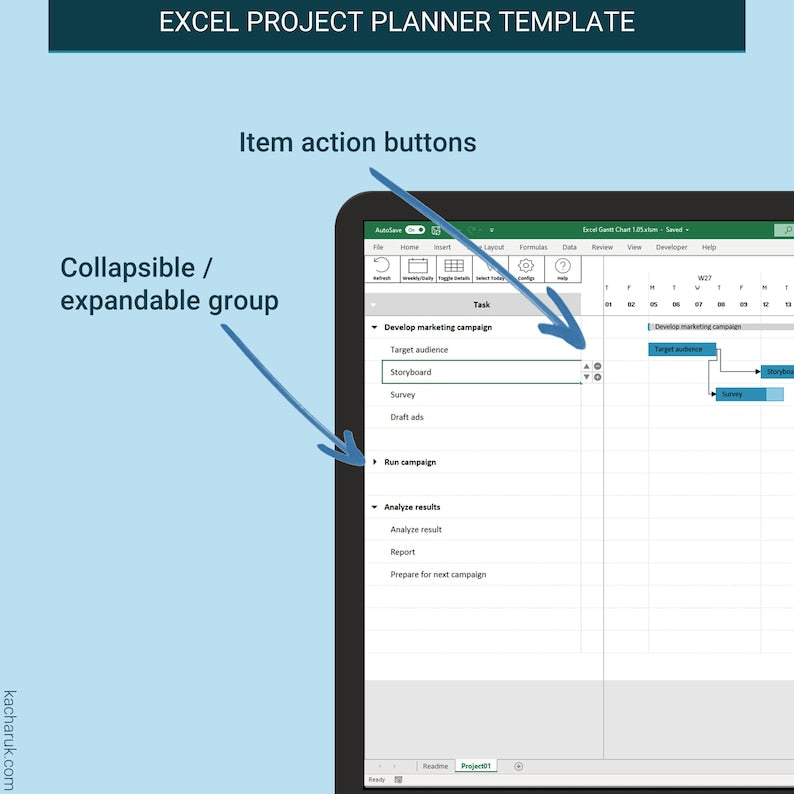 Gantt Chart Excellence: Automated, Effortless, Effective Planning Excel Template