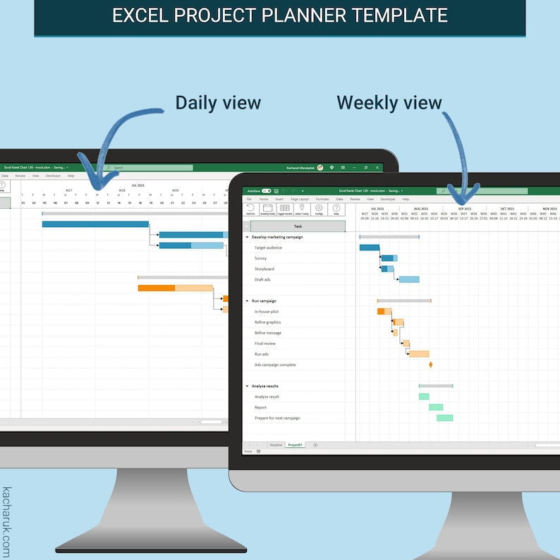 Gantt Chart Excellence: Automated, Effortless, Effective Planning Excel Template