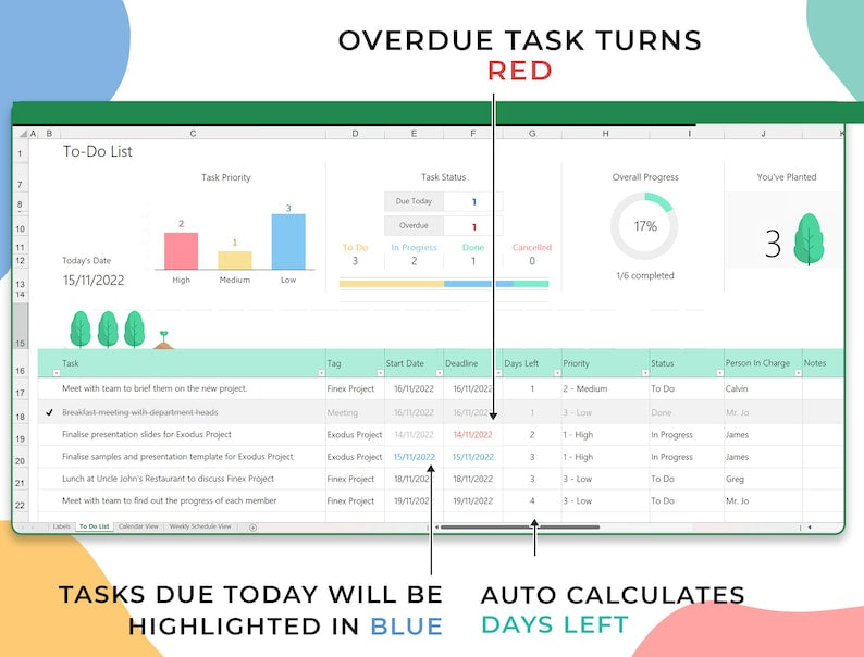 Grow Your Productivity: To-Do List Template with Tree Planting Concept