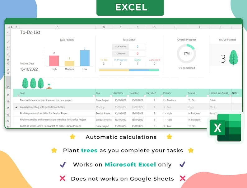 Grow Your Productivity: To-Do List Template with Tree Planting Concept