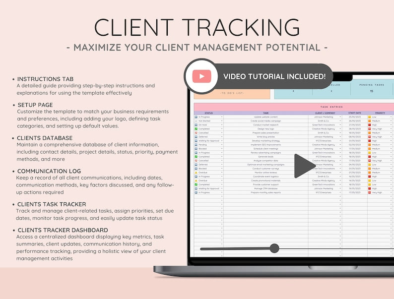 🚀 Elevate Your Business: Streamline Client Management with Our Comprehensive Tracker Template! 📈✨