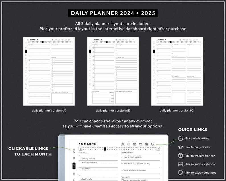 Maximize Your Days: Ultimate 2024 + 2025 Productivity Planners Bundle for Remarkable Tablets!