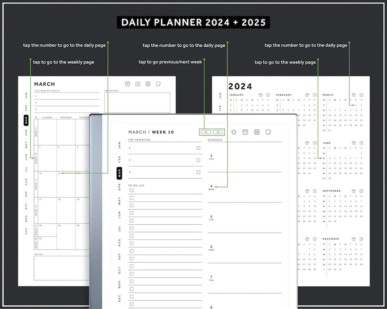 Maximize Your Days: Ultimate 2024 + 2025 Productivity Planners Bundle for Remarkable Tablets!