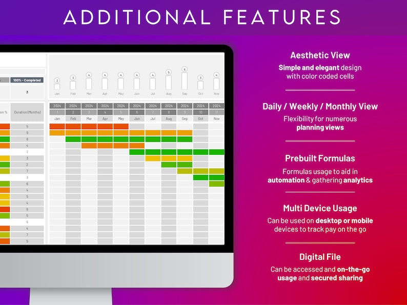 Excel GANTT Chart Template: Streamline Project Scheduling and Tracking + FREE EBOOK