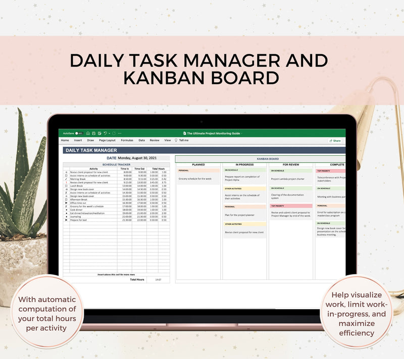 Project Management Template, Excel Dashboard, Project Tracker, Project Planner, Excel Template, Project Timeline, Gantt Chart, Task Tracker